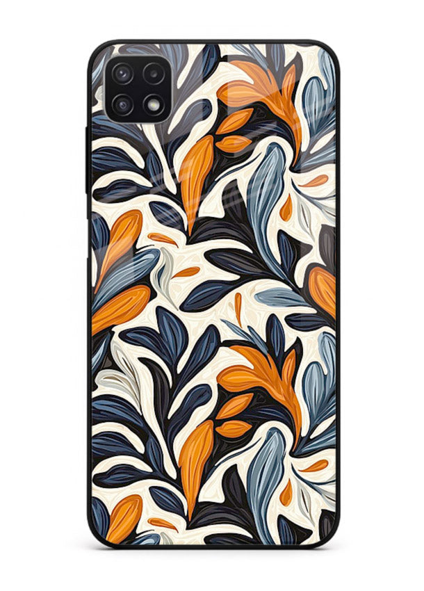 Vintage Leaf Pattern botanical aesthetic Samsung A22 5G glass back cover