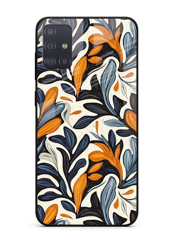 Vintage Leaf Pattern botanical aesthetic Samsung A71 glass back cover