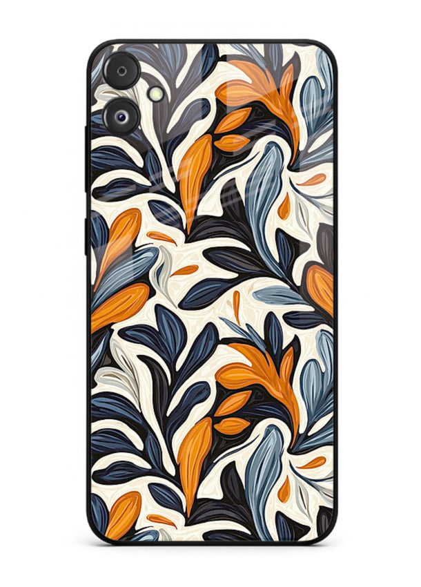 Vintage Leaf Pattern botanical aesthetic Samsung F04 5G glass back cover