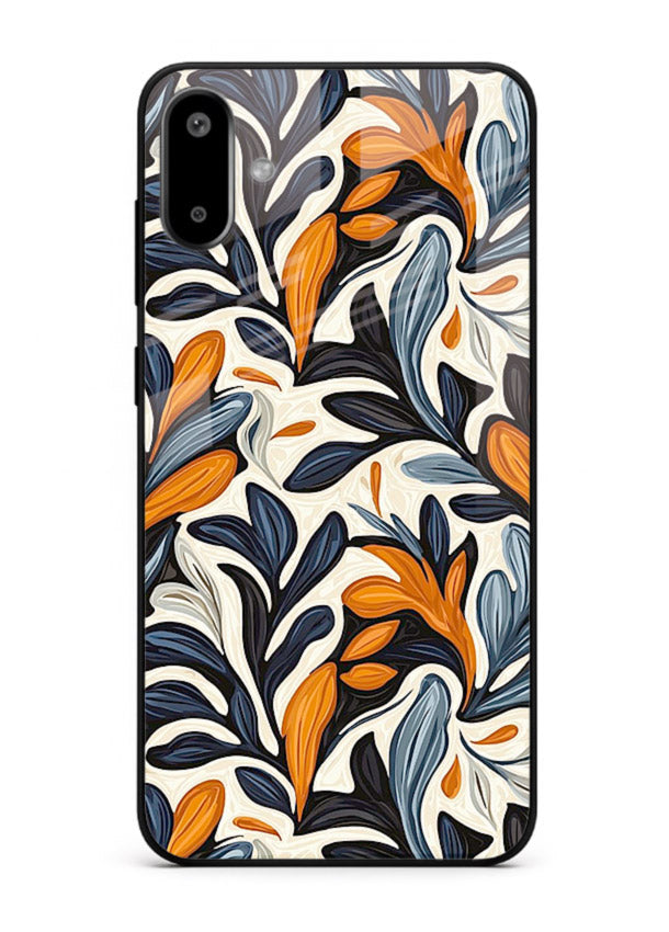Vintage Leaf Pattern botanical aesthetic Samsung F06 5G glass back cover