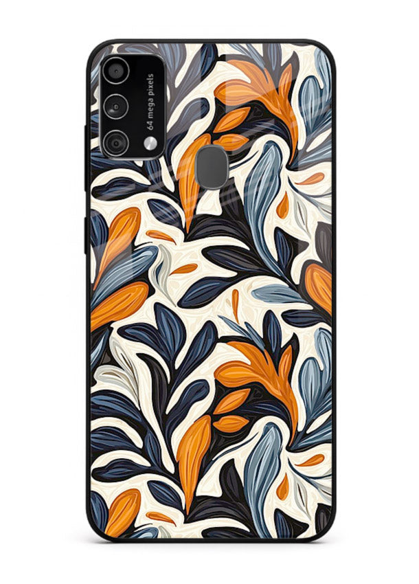 Vintage Leaf Pattern botanical aesthetic Samsung F41 glass back cover