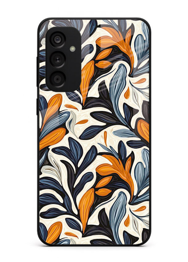 Vintage Leaf Pattern botanical aesthetic Samsung M15 5G glass back cover