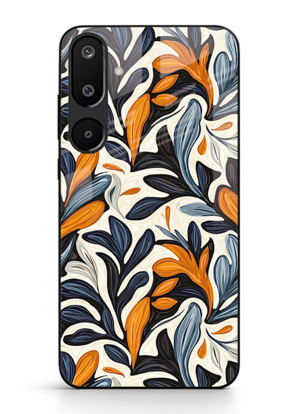 Vintage Leaf Pattern botanical aesthetic Samsung F16 5G glass back cover