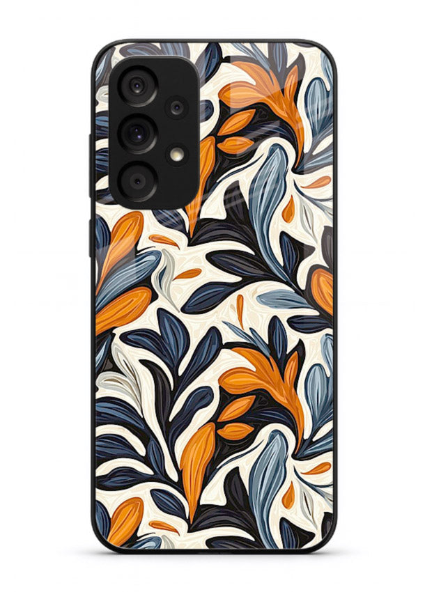 Vintage Leaf Pattern botanical aesthetic Samsung A73 5G glass back cover