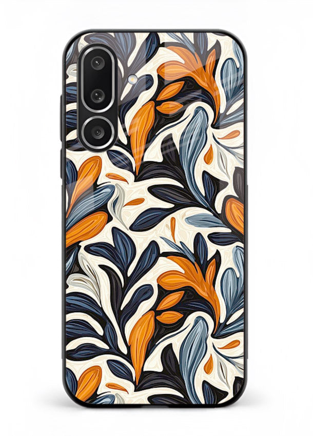 Vintage Leaf Pattern botanical aesthetic Samsung M36 5G glass back cover