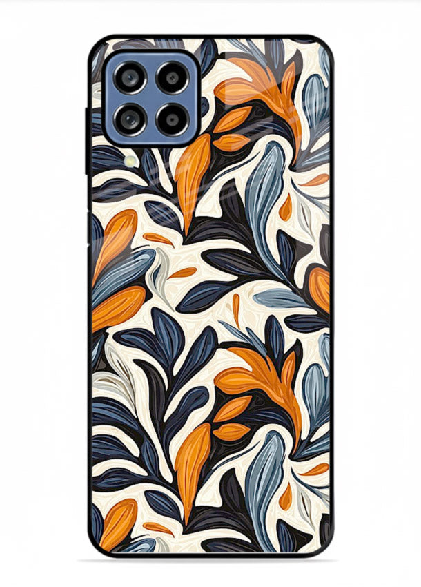 Vintage Leaf Pattern botanical aesthetic Samsung M12 glass back cover