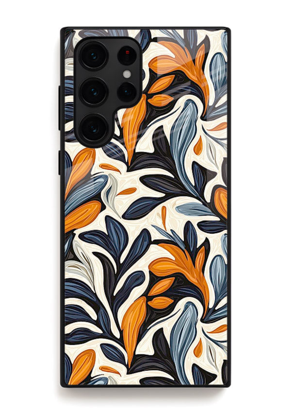 Vintage Leaf Pattern botanical aesthetic Samsung S22 Ultra glass back cover