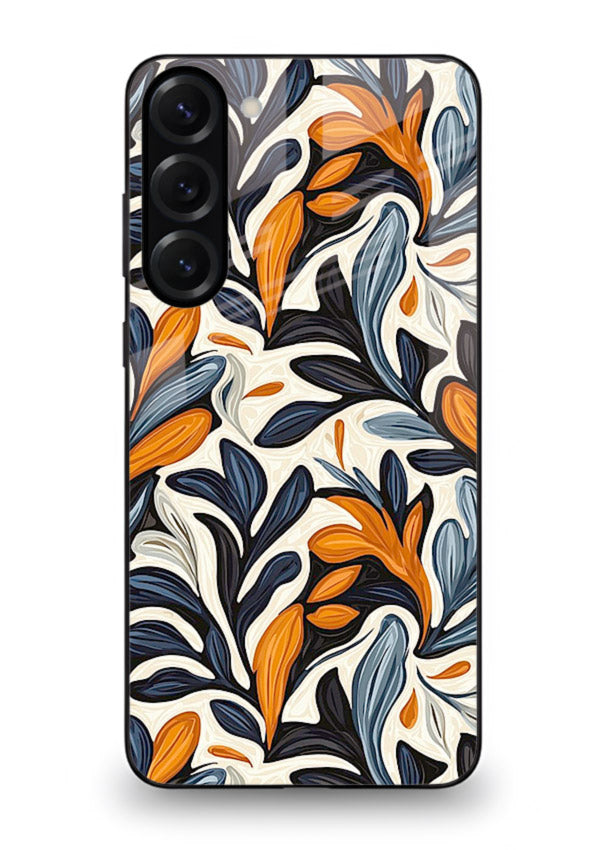 Vintage Leaf Pattern botanical aesthetic Samsung S23 glass back cover
