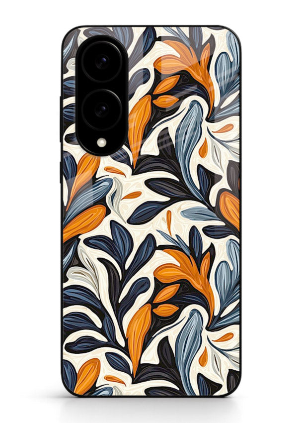 Vintage Leaf Pattern botanical aesthetic Samsung S25 Edge glass back cover