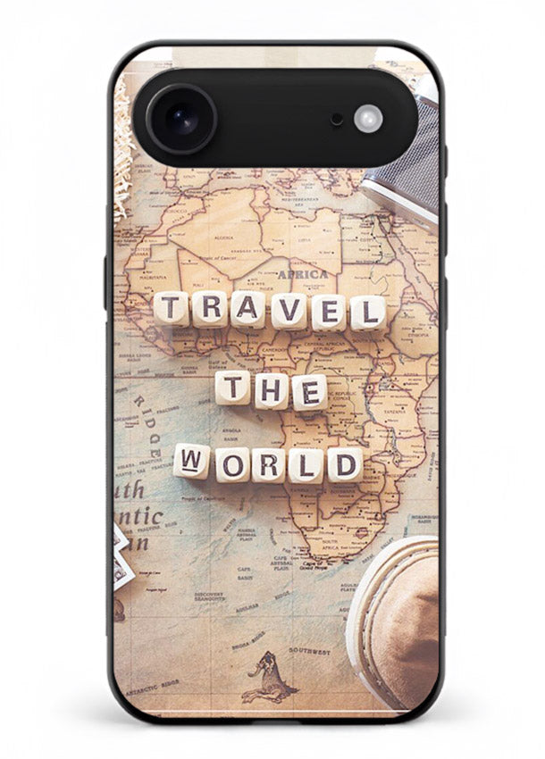 Vintage Travel Flatlay retro artwork iphone 17 air glass back cover