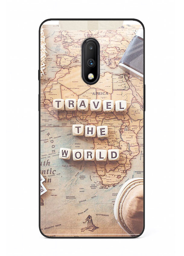 Vintage Travel Flatlay retro artwork OnePlus 7 glass back cover