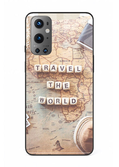 Vintage Travel Flatlay retro artwork OnePlus 9 glass back cover
