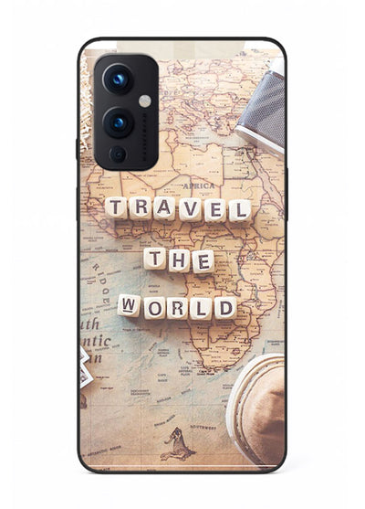 Vintage Travel Flatlay retro artwork OnePlus 9 Pro glass back cover