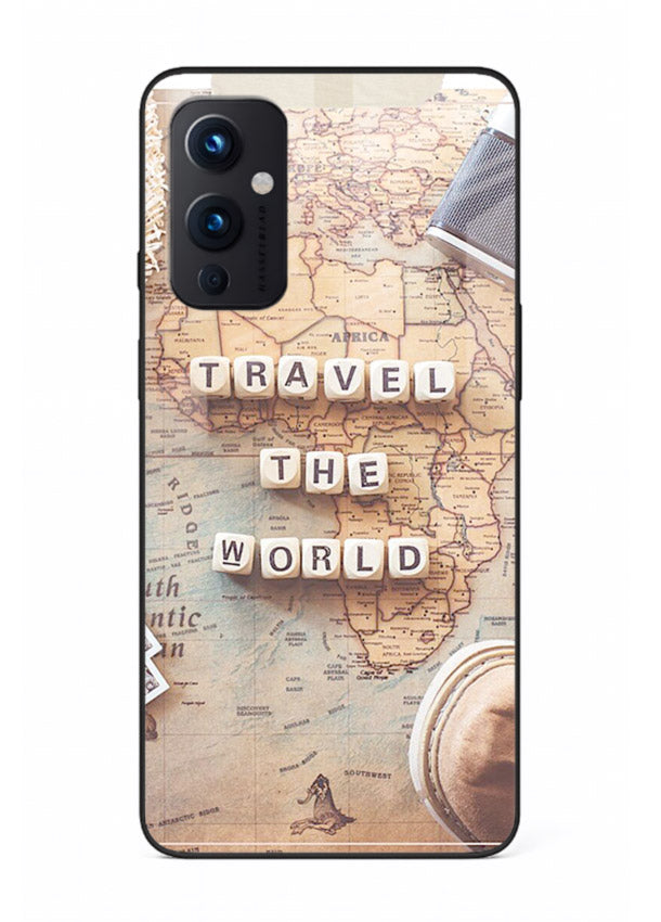 Vintage Travel Flatlay retro artwork OnePlus 9 Pro glass back cover