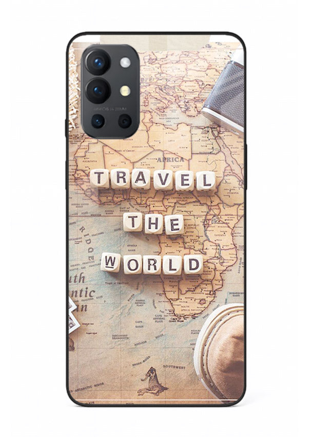 Vintage Travel Flatlay retro artwork OnePlus 9R glass back cover