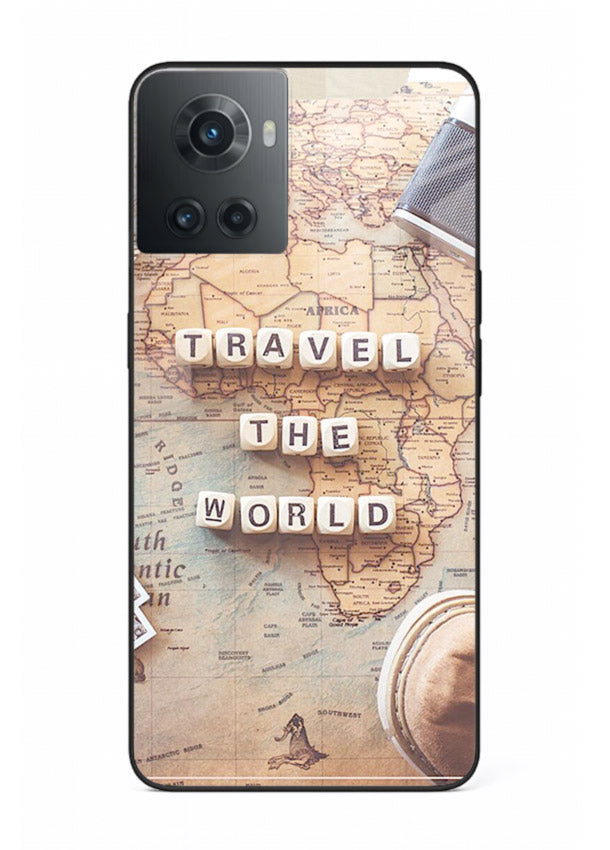 Vintage Travel Flatlay retro artwork OnePlus 10R glass back cover