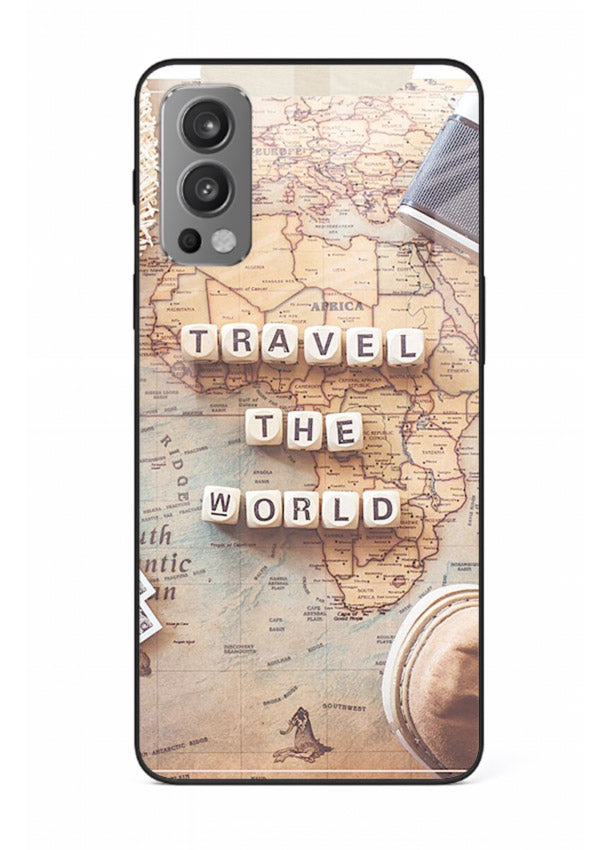 Vintage Travel Flatlay retro artwork OnePlus Nord 2 glass back cover