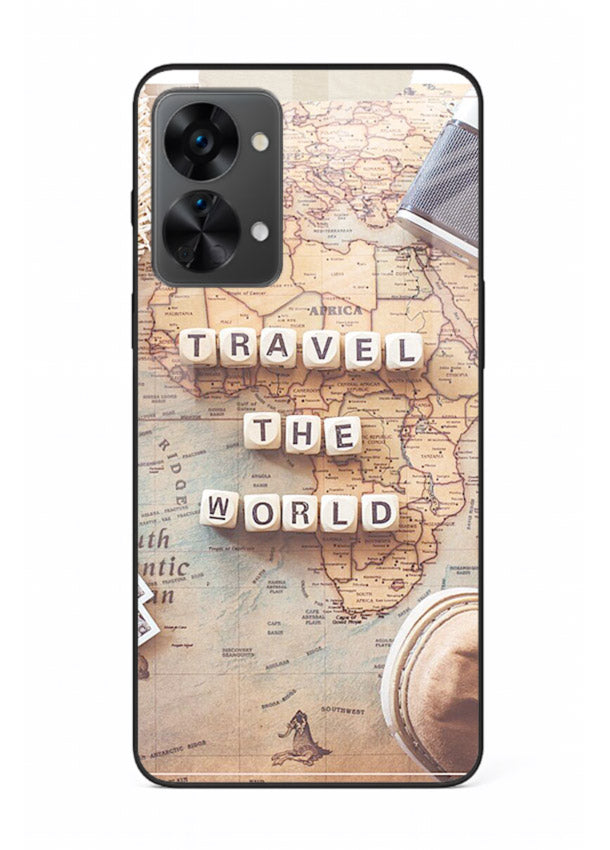 Vintage Travel Flatlay retro artwork OnePlus Nord 2T glass back cover