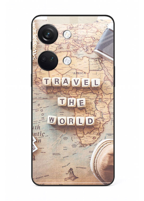 Vintage Travel Flatlay retro artwork OnePlus Nord 3 glass back cover