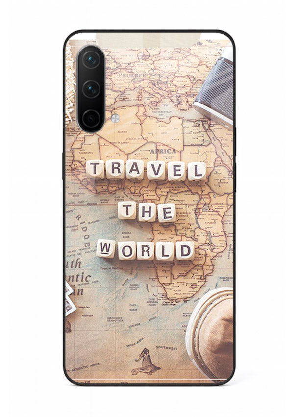 Vintage Travel Flatlay retro artwork OnePlus Nord CE 5G glass back cover