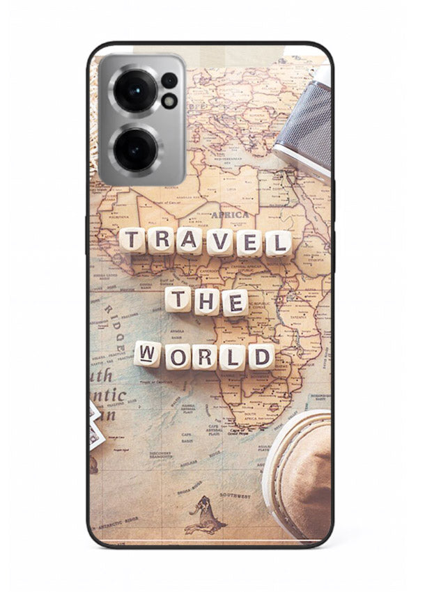 Vintage Travel Flatlay retro artwork OnePlus Nord CE2 5G glass back cover