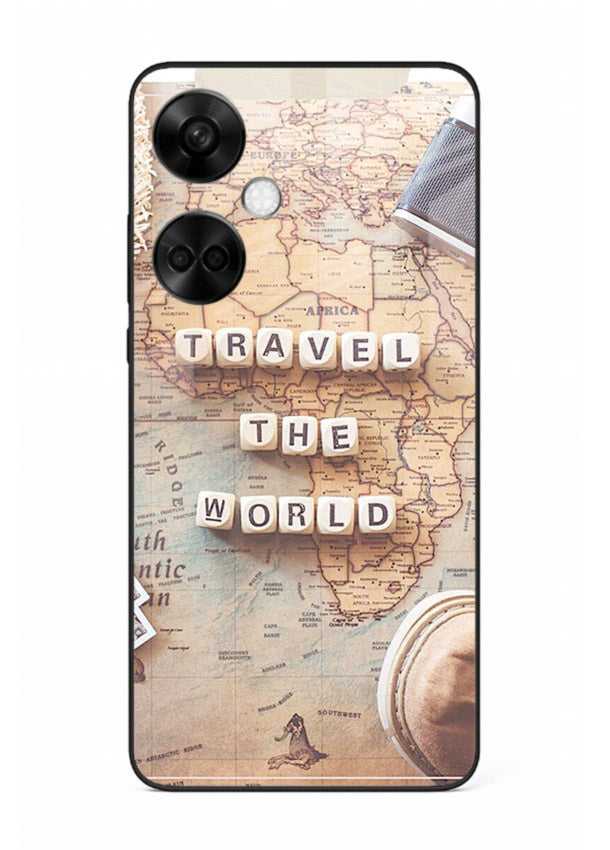 Vintage Travel Flatlay retro artwork OnePlus Nord CE3 glass back cover