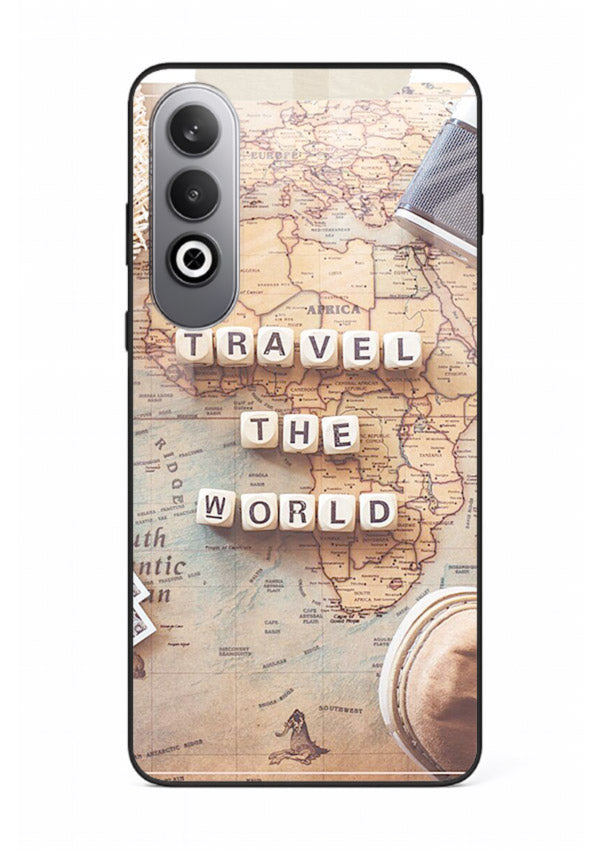 Vintage Travel Flatlay retro artwork OnePlus Nord CE4 glass back cover