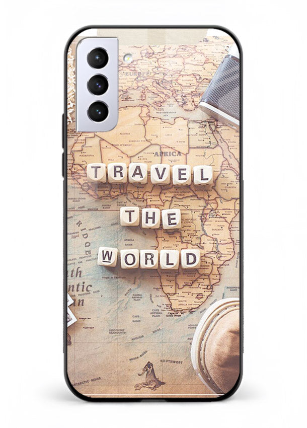 Vintage Travel Flatlay retro artwork Samsung S22 Plus glass back cover