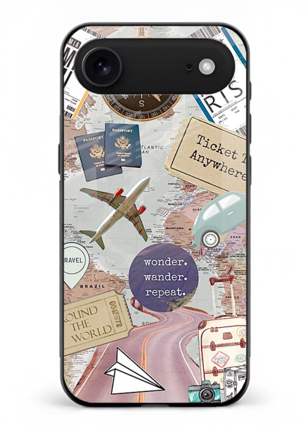 Wander More Collage aesthetic artwork iphone 18 air glass back cover