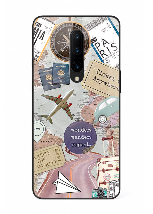 Wander More Collage aesthetic artwork OnePlus 7 Pro glass back cover