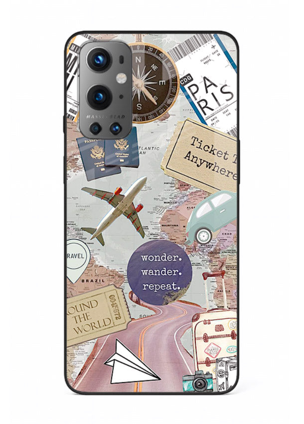Wander More Collage aesthetic artwork OnePlus 9 glass back cover
