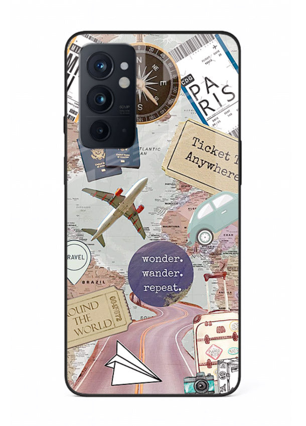 Wander More Collage aesthetic artwork OnePlus 9RT glass back cover