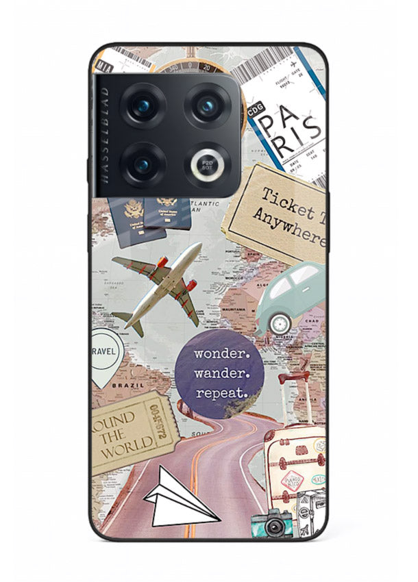 Wander More Collage aesthetic artwork OnePlus 10 Pro glass back cover