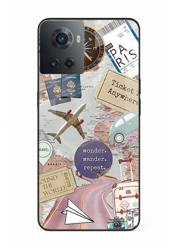 Wander More Collage aesthetic artwork OnePlus 10R glass back cover