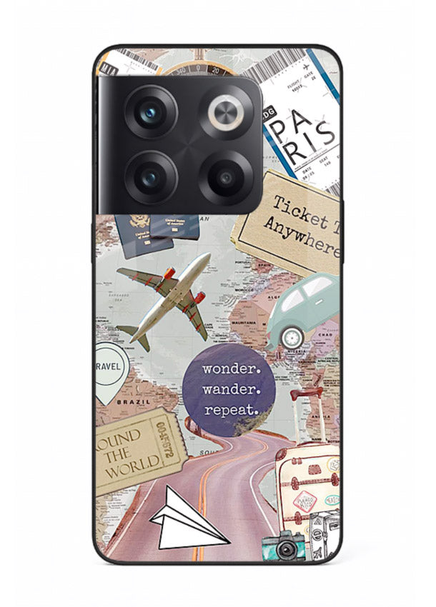 Wander More Collage aesthetic artwork OnePlus 10T glass back cover