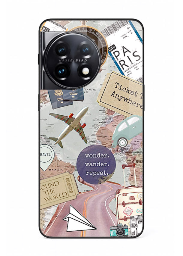 Wander More Collage aesthetic artwork OnePlus 11R glass back cover