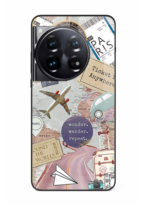 Wander More Collage aesthetic artwork OnePlus 12 glass back cover