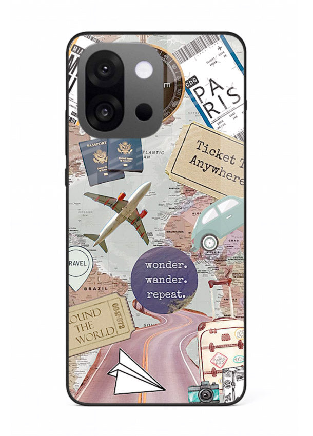 Wander More Collage aesthetic artwork OnePlus 13s glass back cover