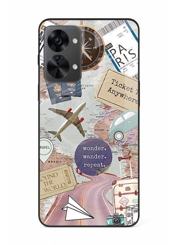 Wander More Collage aesthetic artwork OnePlus Nord 2T glass back cover