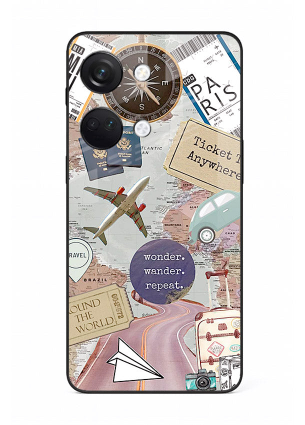 Wander More Collage aesthetic artwork OnePlus Nord 3 glass back cover