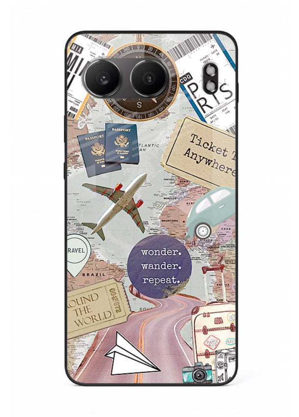 Wander More Collage aesthetic artwork OnePlus Nord 4 glass back cover