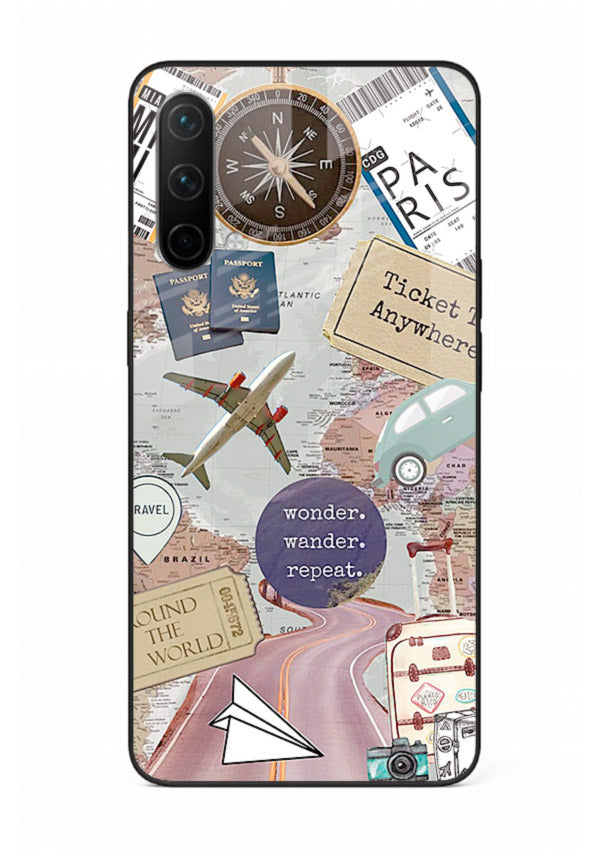 Wander More Collage aesthetic artwork OnePlus Nord CE 5G glass back cover