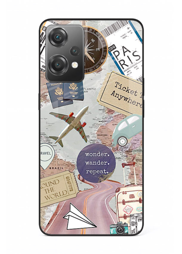 Wander More Collage aesthetic artwork OnePlus Nord CE2 Lite 5G glass back cover