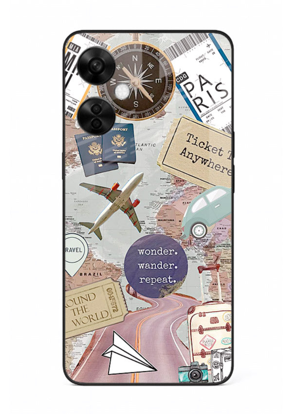 Wander More Collage aesthetic artwork OnePlus Nord CE3 Lite glass back cover