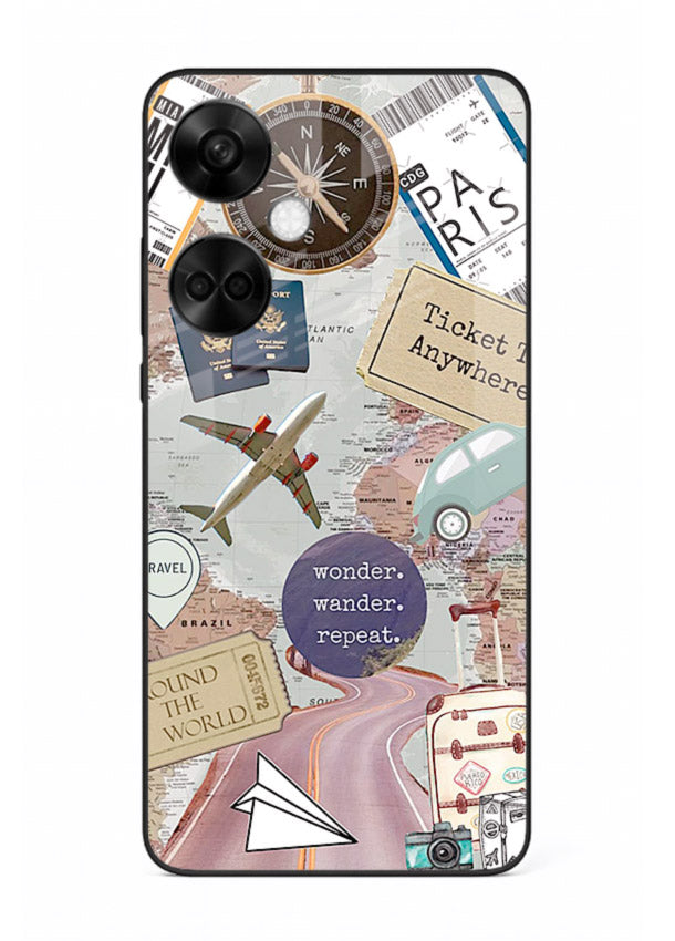 Wander More Collage aesthetic artwork OnePlus Nord CE3 glass back cover