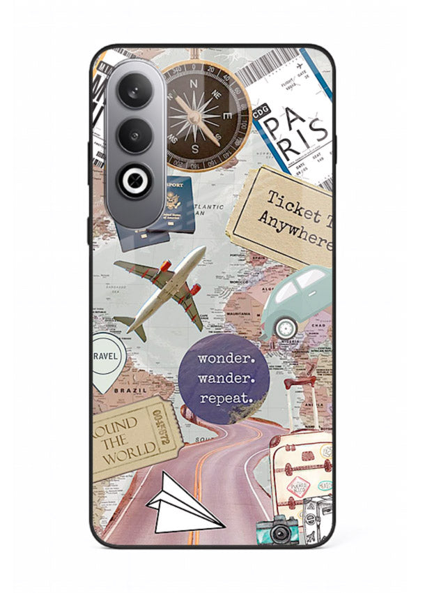 Wander More Collage aesthetic artwork OnePlus Nord CE4 glass back cover
