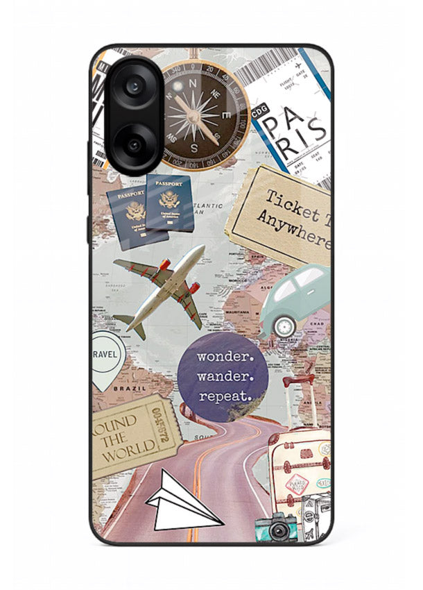 Wander More Collage aesthetic artwork OnePlus Nord CE5 glass back cover