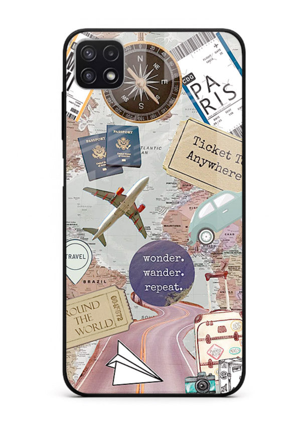 Wander More Collage aesthetic artwork Samsung F42 5G glass back cover