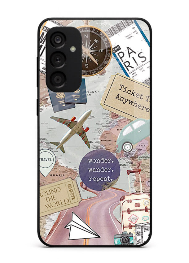 Wander More Collage aesthetic artwork Samsung A15 5G glass back cover