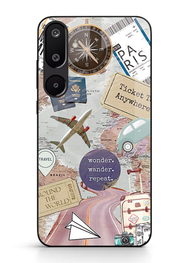 Wander More Collage aesthetic artwork Samsung F16 5G glass back cover
